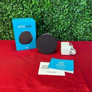 Amazon Echo Pop Bluetooth Smart Speaker Charcoal Black Gift New Open Box